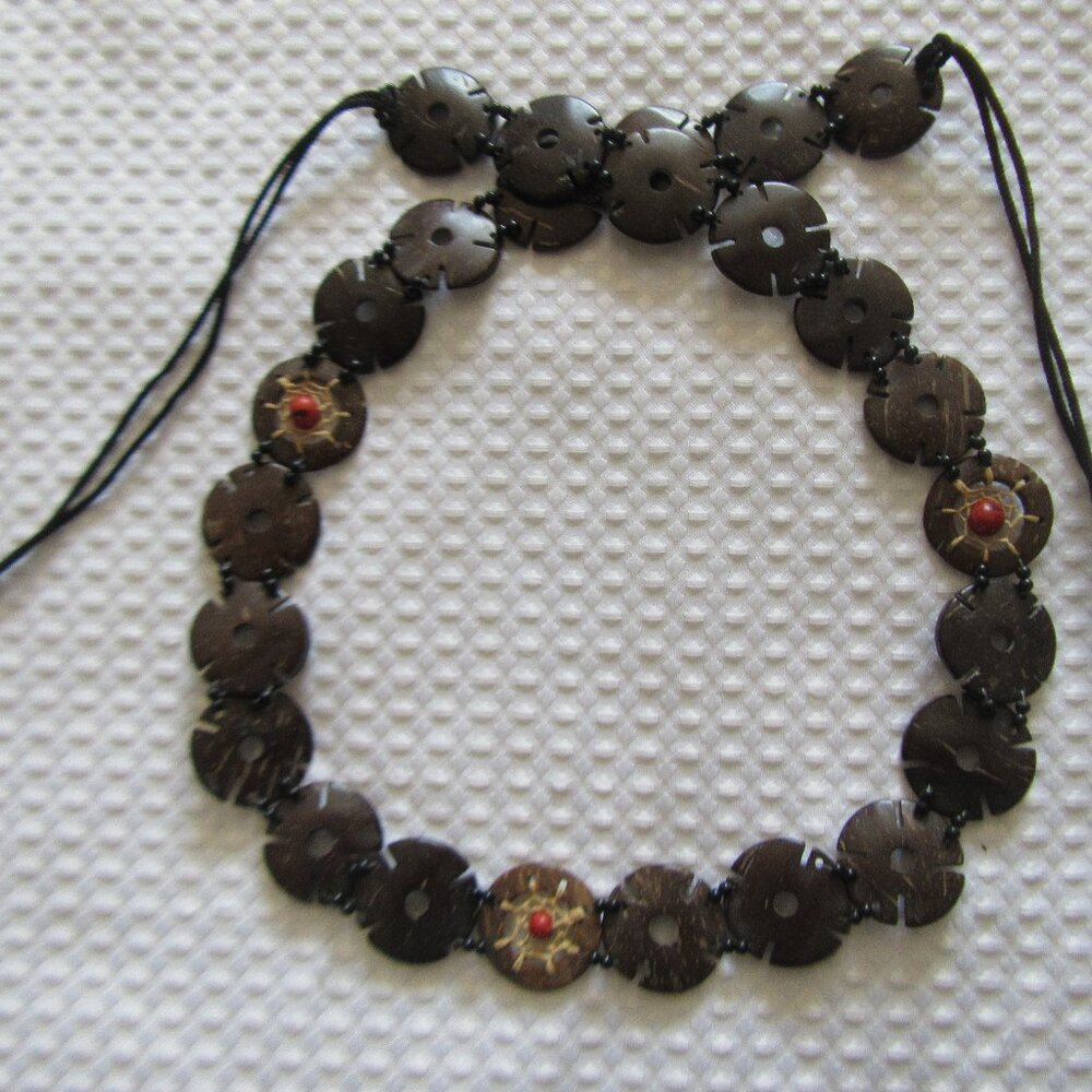 Decorative Coconut Shell Tie up belt